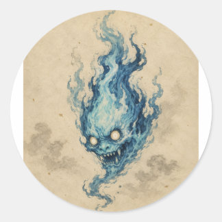 Golden Flame Onibi Spirit Sticker