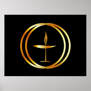 Golden Flaming Chalice Poster
