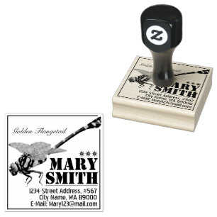 Golden Flangetail Rubber Stamp