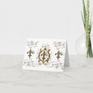 Golden fleur De Li Note Cards