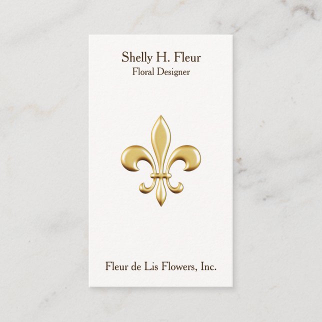 Golden Fleur De Lis Business Card (Front)