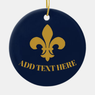 Golden Fleur De Lis Ceramic Ornament