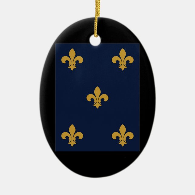 Golden Fleur De Lis Ceramic Ornament (Front)