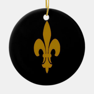 Golden Fleur De Lis Ceramic Tree Decoration