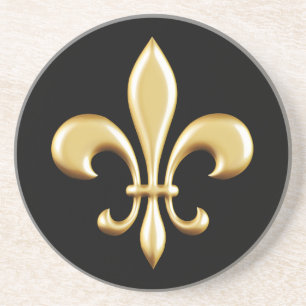 Golden Fleur De Lis Coaster