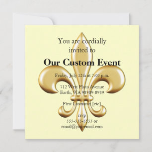 Golden Fleur De Lis Invitation
