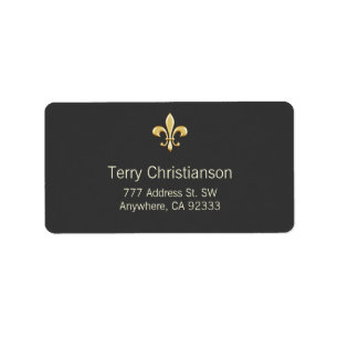 Golden Fleur De Lis Label