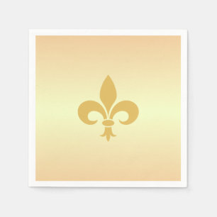 Golden Fleur-de-Lis on Golden Gradient Napkin
