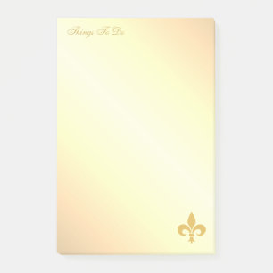 Golden Fleur de Lis on Golden Gradient Post-it Not Notes