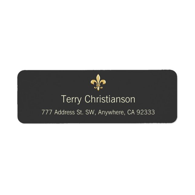 Golden Fleur De Lis Return Address Label (Front)