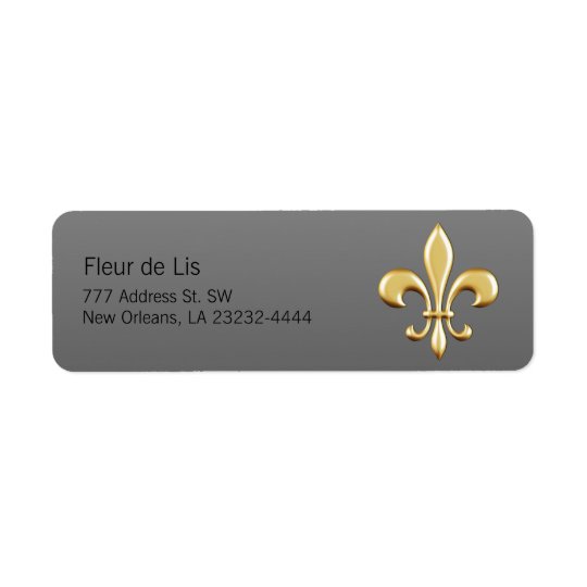 Golden Fleur De Lis Return Address Label