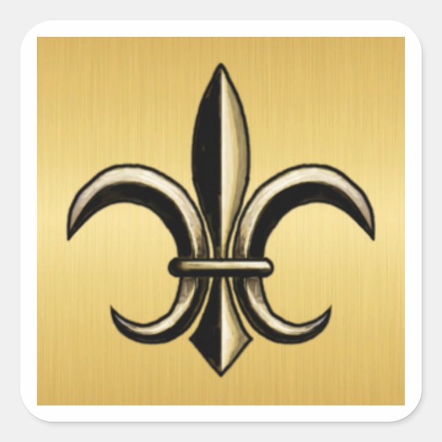 Golden Fleur De Lis Square Stickers (Front)