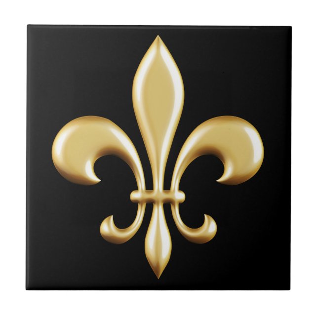 Golden Fleur De Lis Tile (Front)