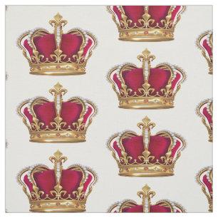Golden fleurs-de-lis crown fabric