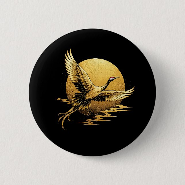 Golden Flight 6 Cm Round Badge (Front)