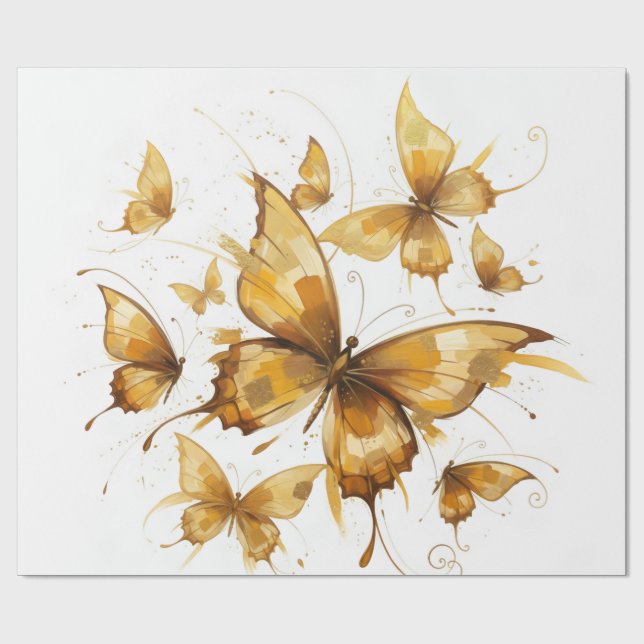 Golden Flight Wrapping Paper (Flat)