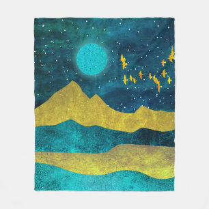 Golden Flock Fleece Blanket