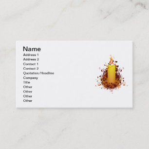 Golden Floral Candle - Merry Christmas Business Card