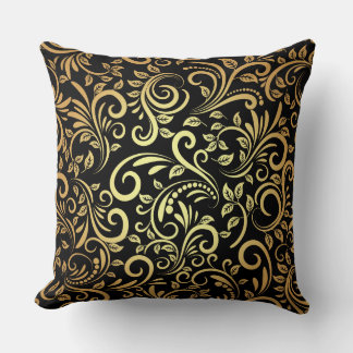 golden floral cushion
