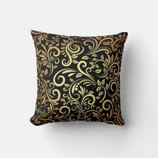 golden floral cushion