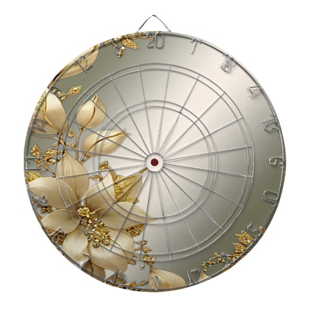 Golden Floral Dartboard (Front)