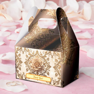 "Golden Floral Delight" Favour Box