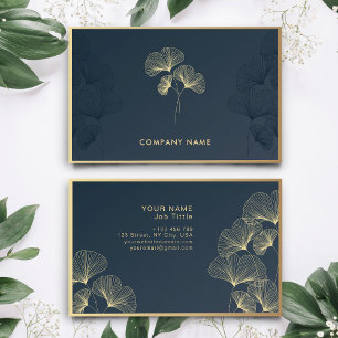 Golden Floral Elegant Flower Luxury Monogram Business Card