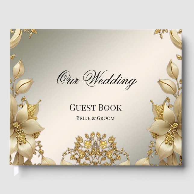 Golden Floral Guest Book (Front)