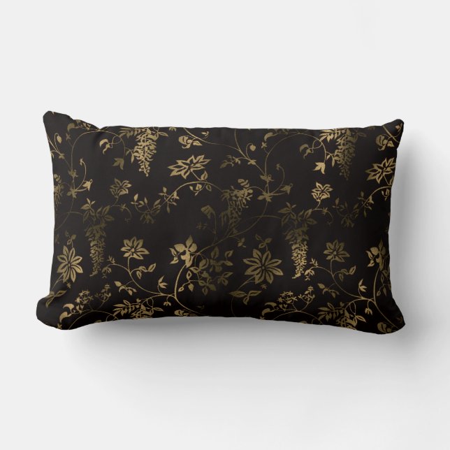 Golden floral lumbar cushion (Front)