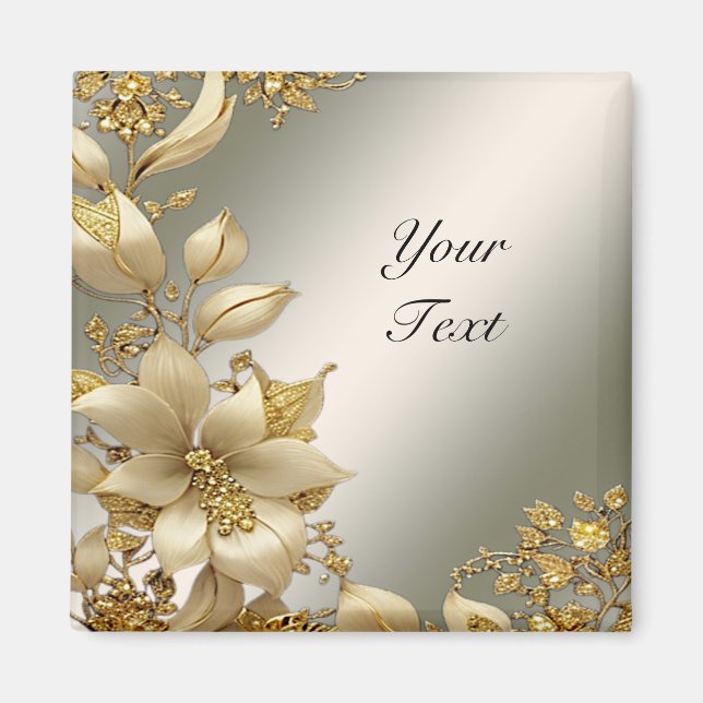 Golden Floral Magnet (Front)