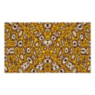Golden Floral Mandala Boho Pattern Photo Print