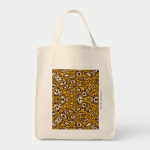 Golden Floral Mandala Boho Pattern Tote Bag
