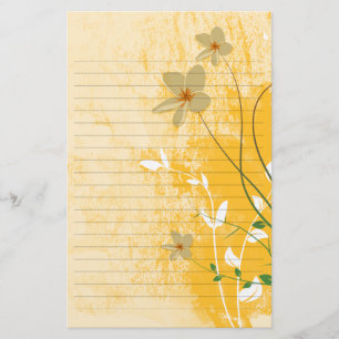 golden floral modern design  lined paper