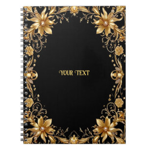 Golden Floral Notebook