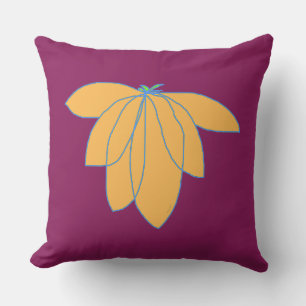 Golden Floral On Wine Cushion