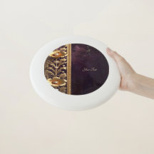 Golden Floral Ornament Frisbee
