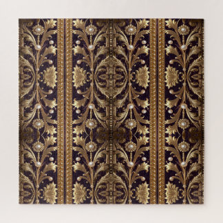 Golden Floral Ornament Jigsaw Puzzle