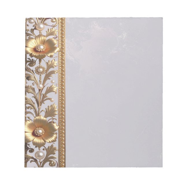 Golden Floral Ornament Notepad (Front)