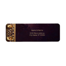 Golden Floral Ornament Return Address Label