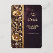 Golden Floral Ornament with Pearls Detail