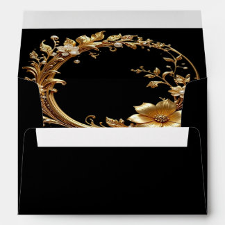 Golden Floral Ornate Frame Envelope