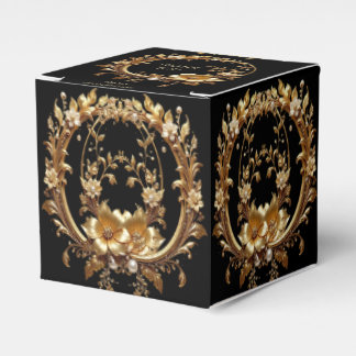 Golden Floral Ornate Frame Favor Box
