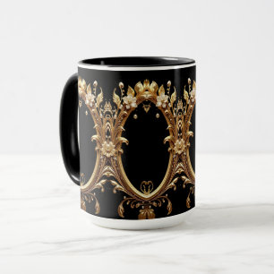 Golden Floral Ornate Frame Mug