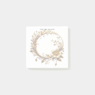 Golden Floral Ornate Frame Post it Notes
