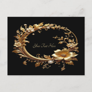 Golden Floral Ornate Frame Postcard