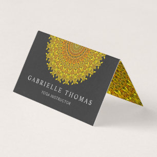 Golden Floral Ornate Mandala Business Card