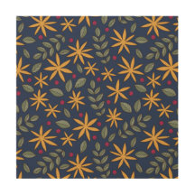 Golden Floral Pattern Botanical Design