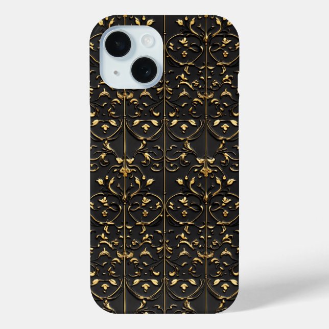 Golden Floral Pattern Case-Mate iPhone Case (Back)