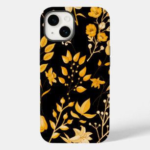 Golden Floral Pattern for Autumn. Black BG Case-Mate iPhone 14 Case