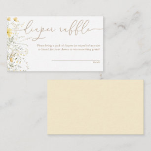 Golden Floral Wildflower Diaper Raffle Enclosure Card